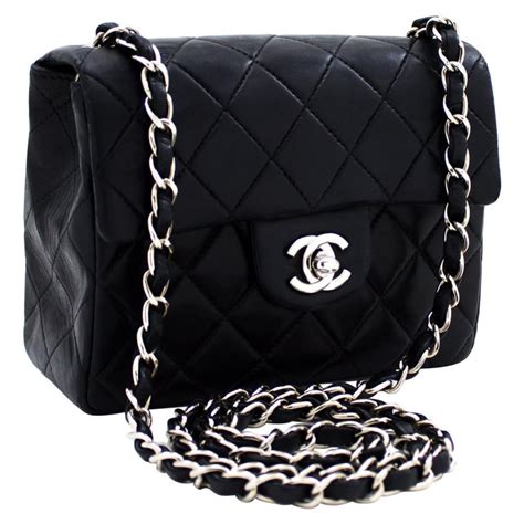 Chanel bag black and silver